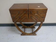 An Art Deco concertina sewing box