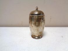 A Sheffield silver pepper pot,