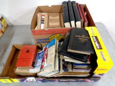 Two boxes containing sheet music and music books, early 20th century dueler and metal worker annual,