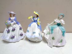 Three Royal Worcester limited edition figures, Sweet Daisy, Sweet Violet and Sweet Snowdrop,