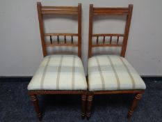 Two Edwardian oak bedroom chairs