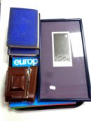 A tray of three volumes - London's Heart, vintage camera, two framed Steven Hall Benwall pictures,