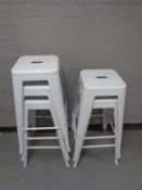 Five contemporary metal bar stools