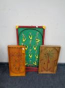 A Kay bagatelle pin football together with two other bagatelle games