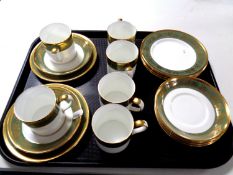 Six Crown Staffordshire Landsdowne bone china trios