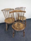 A set of three beech ibex chairs