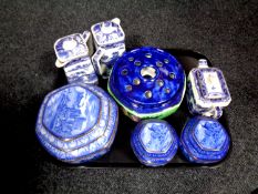 A tray containing Ringtons Maling flower posy bowl together with six further pieces of Ringtons