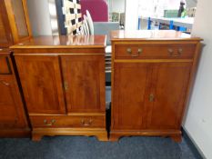 A Bradley Furniture reproduction yew wood television and audio cabinet (2)