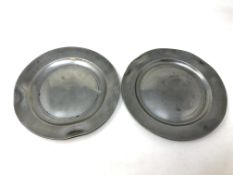A good pair of rare late 17th / early 18th century London touchmark pewter plates,
