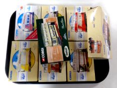 8 Corgi die cast trams and buses (boxed)