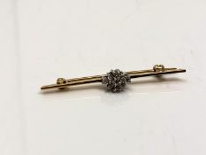 A 9ct gold diamond set bar brooch CONDITION REPORT: 2g
