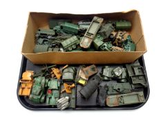 A tray of a quantity of 20th century plastic and die cast military vehicles to include Lonestar