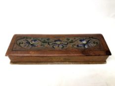 A good Art Nouveau period leather tooled glove box, circa 1905,