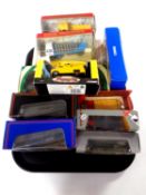 A tray containing 11 boxed die cast vehicles to include exclusive first editions, Corgi buses,