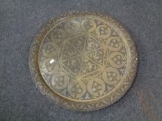 An eastern brass tray