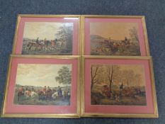 Four gilt framed colour lithographic prints,