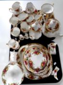 Fifty one pieces of Royal Albert Old Country Roses tea,