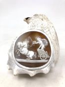 A 19th century Italian Grand Tour souvenir large cameo carved shell with superb quality carving.