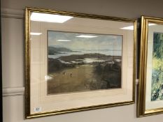 After Roy Perry : Golf by a coast, colour print, 50 x 35 cm,