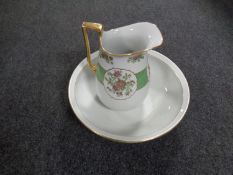 A 19th century Maple and Company wash jug and basin