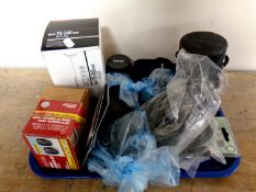 A tray of Sony digital camera, camera lenses,