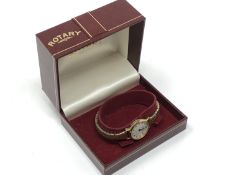A lady's gold plated Rotary wristwatch, boxed.