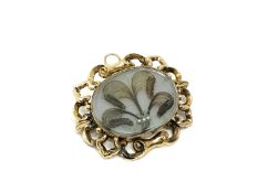 An early Victorian pinchbeck memorial brooch, inscribed To Mrs.