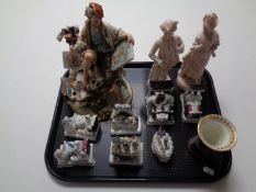 A tray containing Carlton ware Chinoiserie vase,