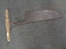 A vintage peat shovel