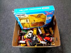 A box containing a Matchbox emergency gift set (boxed) together with a quantity of assorted die