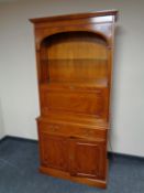 A Bradley Furniture reproduction yew wood cocktail display cabinet,