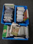 Three boxes containing football programmes relating to Newcastle United to include late 20th and