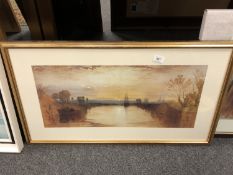 After J M W Turner : Chichester Canal, colour print, 65 x 30 cm,
