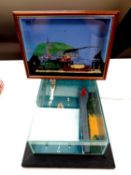 Two model dioramas in display cases