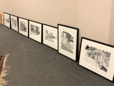 After Anthony Mackay : Seven monochrome prints, signed in pencil, all parts limited editions,