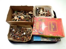 A tray of a large quantity of hand-painted miniature soldiers and figures