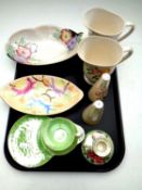 A tray of nine pieces of assorted Maling china