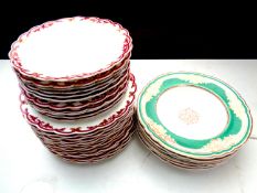 Thirty-one 19th century dinner and side plates and dessert bowls