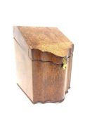 A miniature Georgian style knife box of serpentine form. Height 5 ins.