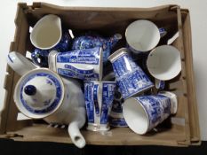 A plastic crate containing assorted Ringtons china