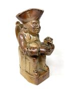 A late 18th century rare Staffordshire salt glazed stoneware Toby jug, circa 1790-1800,