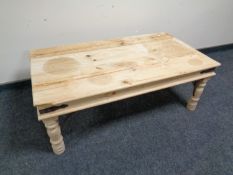 A Mexican pine coffee table
