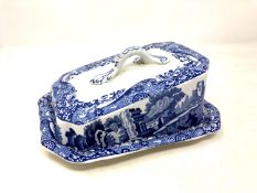 A Copeland Spode's Italian blue and white cheese dish and cover