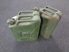 Two 20 litre jerry cans