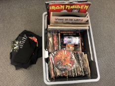 A large quantity of mainly vinyl 45 singles and some LP's to include Black Sabbath, Iron Maiden,