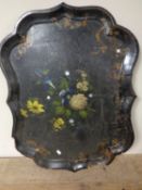A 19th century papier mache tray (a/f)