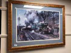 After Terrance Cuneo : Cathedrals Express, colour print, 77 x 50 cm,