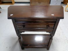 A shaped oak hall table