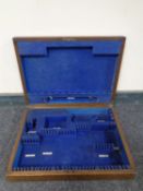 An Edwardian oak cutlery canteen (empty)