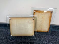 Two early 20th century glass photo frames